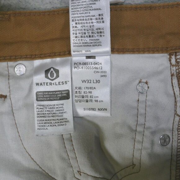 Levi's 513 Jeans Men's 32x29 Straight Fit Flex Stretch Brown Beige - Picture 8 of 15